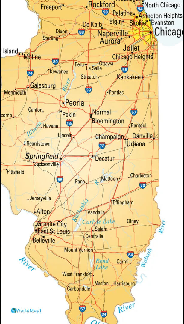 Capital Map of Springfield Illinois